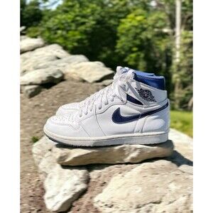 US 9.5 Nike Air Jordan 1 Retro High OG Metallic Navy Blue 2016 - White Mens